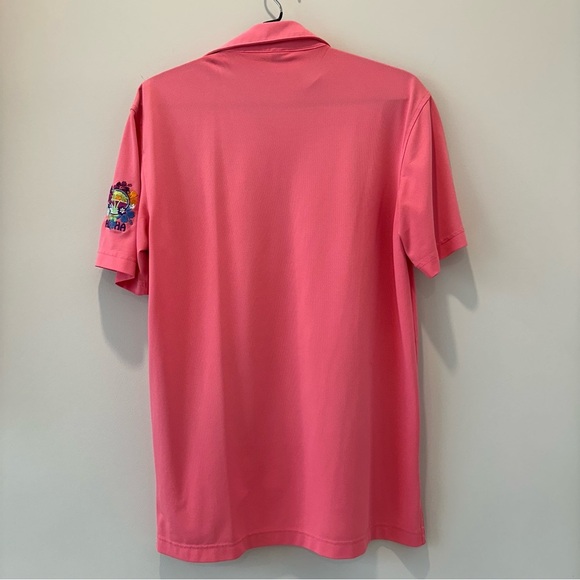 Peter Millar Pink Mens Golf Polo Hawaiian Shirt Floral Tiki Summer Comfort Small - Picture 8 of 9